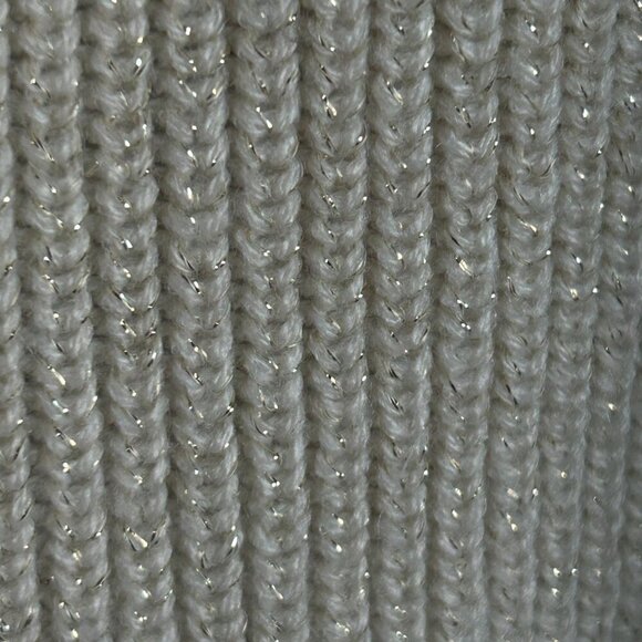 Karl Lagerfeld Black Ivory Metallic Colorblock Sweater  Hi Lo Sweater Size XS - Picture 5 of 7